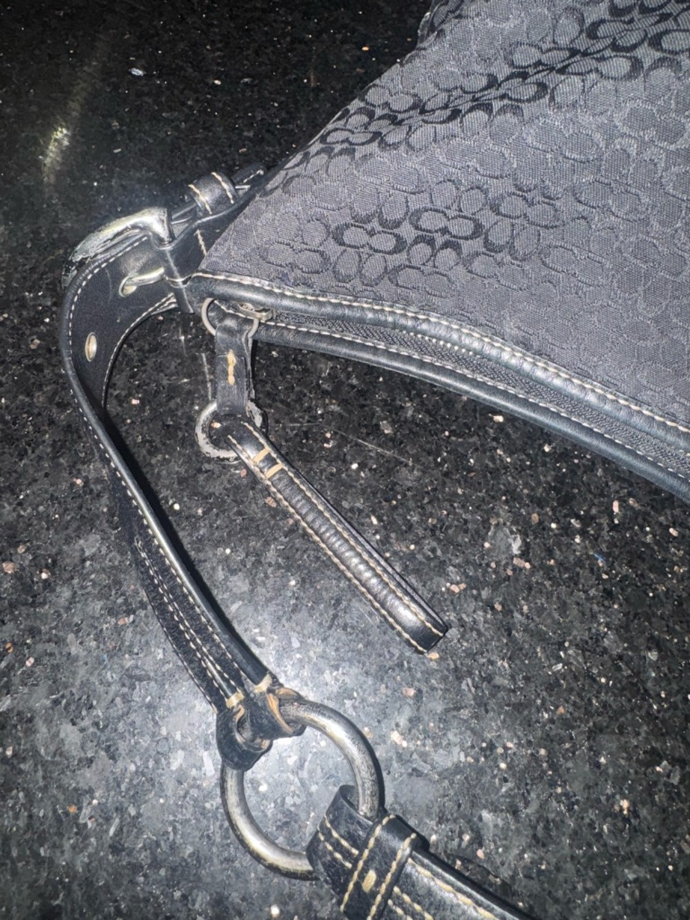 COACH Vintage Soho Signature Mini C Jacquard Hobo Shoulder Bag in Black - Picture 11 of 14